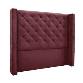 Cabeceira Cama Box King 195cm E Recamier Vicenza Veludo Vinho S04 - D`rossi