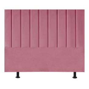 Cabeceira Estofada Cama Box King 195 Cm Mavie Suede Rosa
