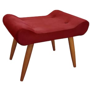 Puff Decorativo Lara Veludo Speciale Home Vermelho