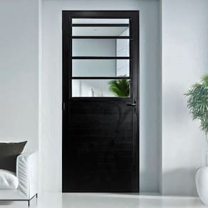 Porta Basculante Lambril Alumínio 2,10 X 80 Lado Direito Preto Preto