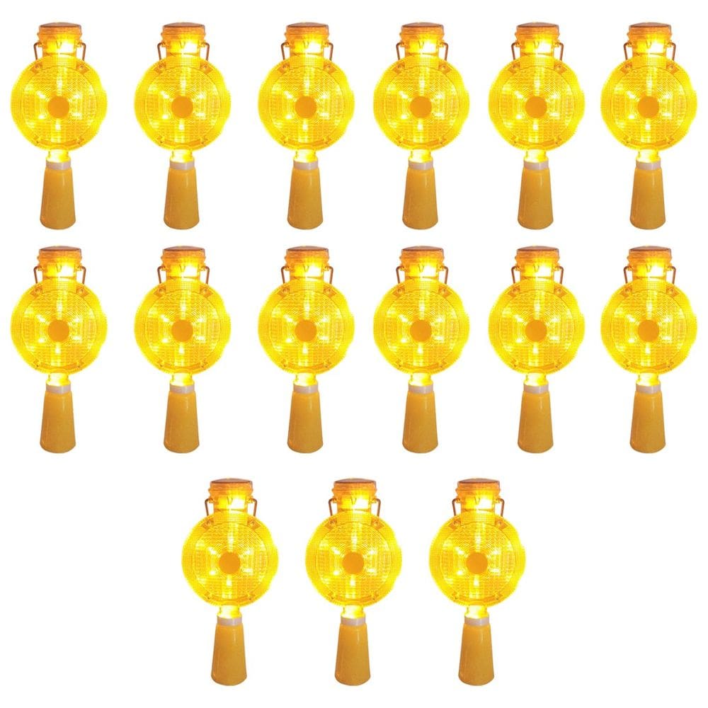 Sinalizador Solar ViArio para Cone Kit 15 Uni Luz LED Solar Automatico Obra Sinalizaçao Energia Solar Estrada Rua Rodovia