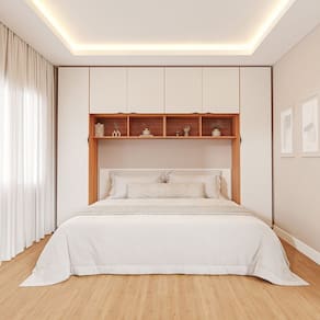 Guarda-roupa Modulado 6 Portas 6 Peças Hera Cabecasa Madeiramadeira Louro/Branco Geada/Preto