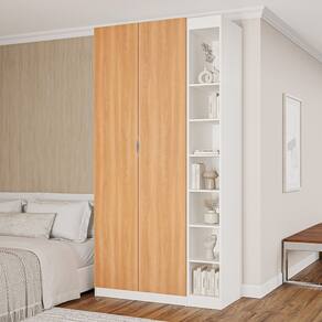 Guarda-roupa Modulado 2 Portas 3 Peças Hera Cabecasa Madeiramadeira Branco Geada/Louro/Cinza