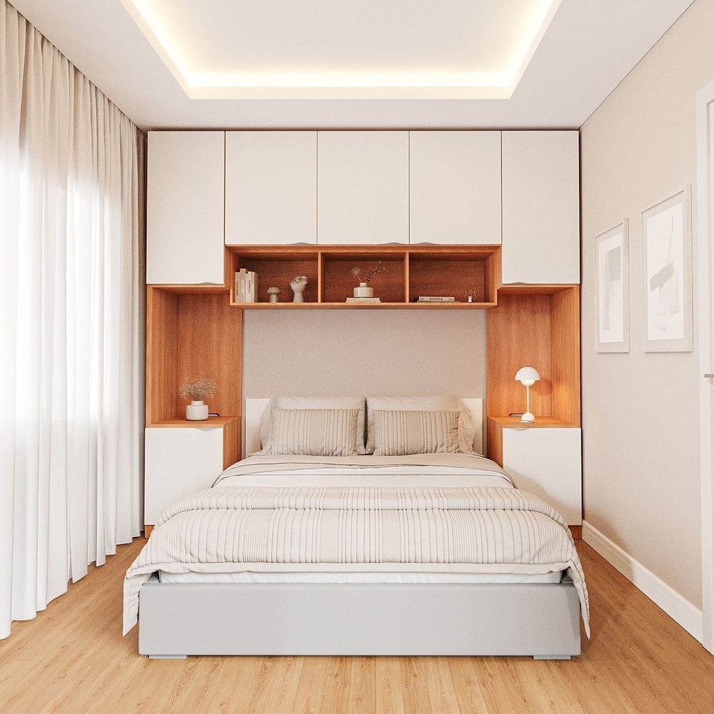Guarda-roupa Modulado 7 Portas 4 Peças Hera Cabecasa Madeiramadeira Louro/Branco Geada/Cinza