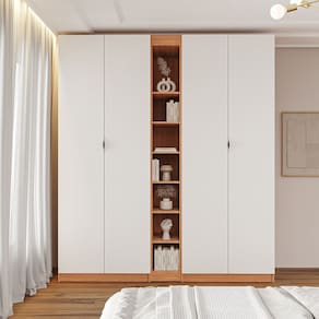 Guarda-roupa Modulado 4 Portas 3 Peças Hera Cabecasa Madeiramadeira Louro/Branco Geada/Preto