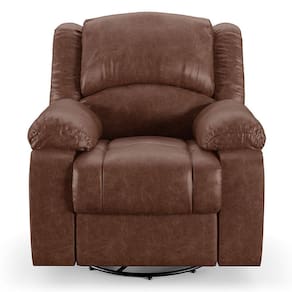 Poltrona Do Papai Reclinável Sala De Cinema Barcelona Glider Manual Giratória Massagem Usb Marrom