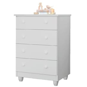 Cômoda Infantil Para Quarto Bebê 4 Gavetas Lara Branco J&a Branco