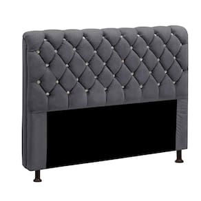 Cabeceira Estofada Fernanda 1,60 Queen Star Confort Cinza Chumbo