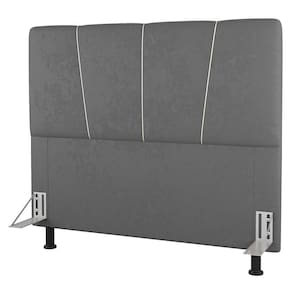 Cabeceira Cama Box Casal Queen Size Amber 160cm Estofada Sintético Cinza - Abmaza
