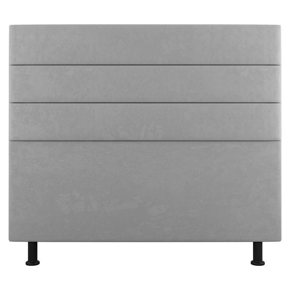 Cabeceira Cama Box Casal King Size Malik 195cm Suede Cinza Claro - Abmaza