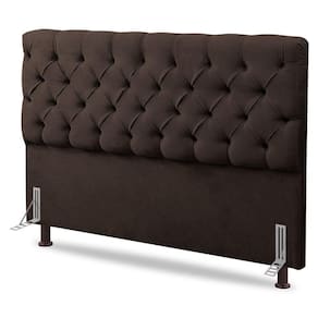 Cabeceira Cama Box Casal Queen Size Lylla 160cm Capitonê Com Frame Sintético Marrom - Abmaza