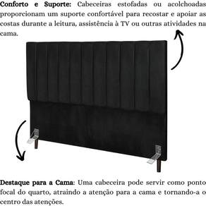 Cabeceira Cama Box Queen 160cm Carla Suede Preto E Frame