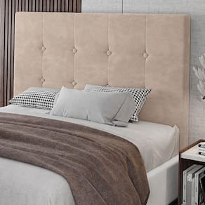 Cabeceira Cama Box Casal Queen Size Luana 160cm Veludo Bege - Abmaza