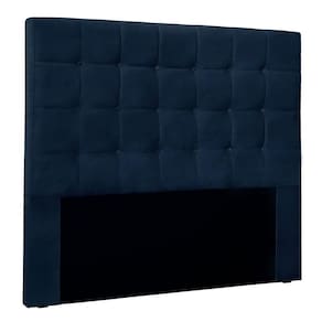 Cabeceira King 1,95m Santiago Suede - Pallazio Cor Azul Marinho