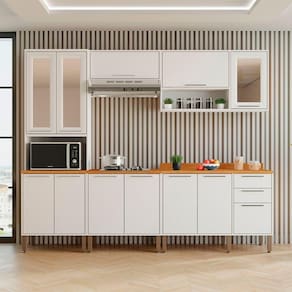 Cozinha Compacta Cooktop 12 Portas 2 Gavetas Paris Sallêto Branco