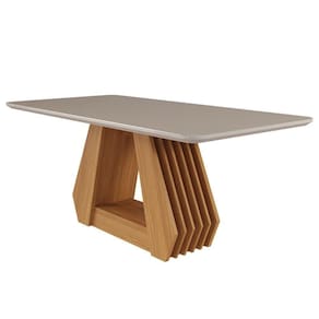 Kit Sala Jantar Agata 180X90 Tampo Em Vidro/Mdf 6 Cadeiras Paola Cimol Nature/Off White/Nude Nature