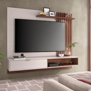 Painel Home Suspenso Tv Até 65 1 Porta 1 Prateleira Tocantins 1.8 Off White Nogueira Real