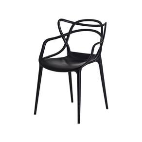 Cadeira Para Sala De Jantar Allegra Empilhável Preta Preto