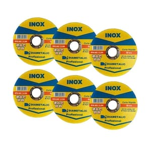 Kit 6 Disco Corte Rápido Fino Aço Inox 115X22Mm
