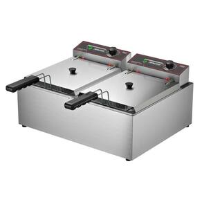 Fritador Elétrico 10 Litros 2 Cubas com Tampa FRCE 10 220V - Metalcubas
