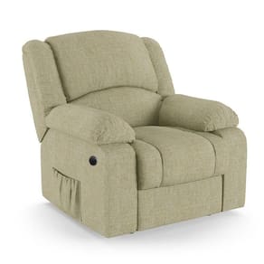 Poltrona Do Papai Reclinável Melim Power Elétrica Massagem Linho Bege Fh1 - D`rossi