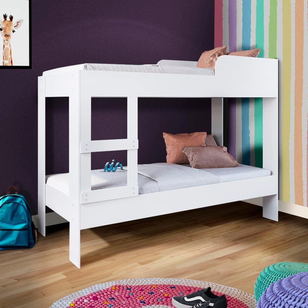 Beliche para Quarto com 2 Colchões Solteiro Branco Yvis Jm Móveis - Branco