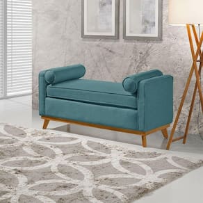 Recamier Italia 1,50m Com Base Madeira Linho Sofatec Verde