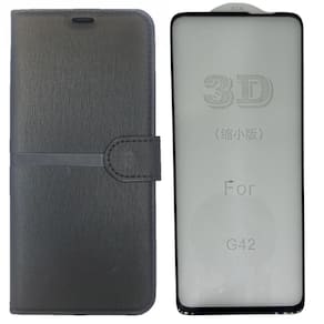 Kit Capa Carteira Compatível Com Motorola G42 + Película 3D