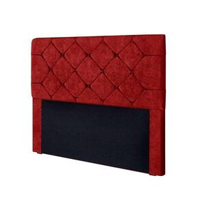 Cabeceira Gabriela Queen Em Madeira De Reflorestamento 160cm Suede Amassado Star Confort Vermelho