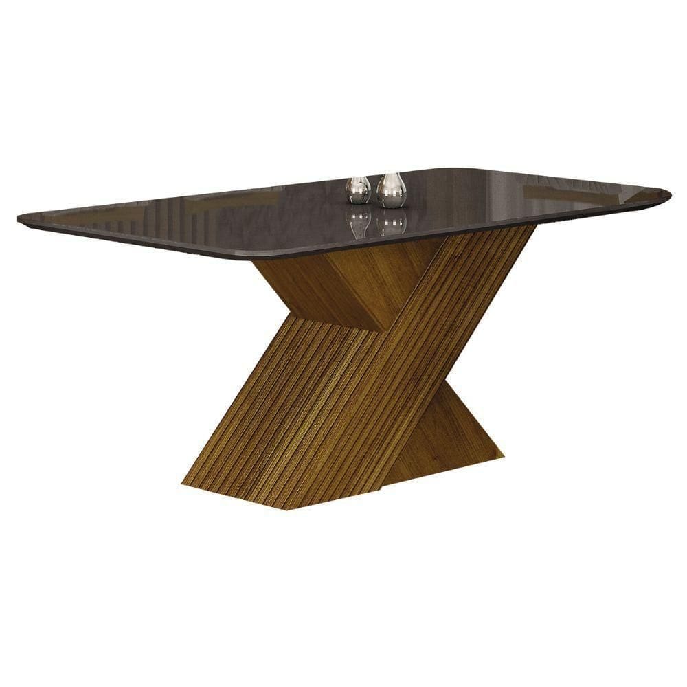 Mesa De Jantar Ilhéus Chumbo Com Base Cruzada Leifer 1,80 M