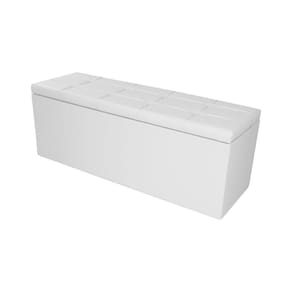 Calçadeira Recamier Baú Solteiro 0,90m Roma Corano - Pallazio Cor Branco