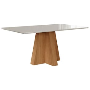 Conjunto Sala De Jantar 160x80 Tampo Em Mdf/vidro 6 Cadeiras Tais Ii Cimol Nature