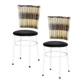 2 Cadeiras Para Mesa Branca Hawai Cappuccino Premium Cor:preto
