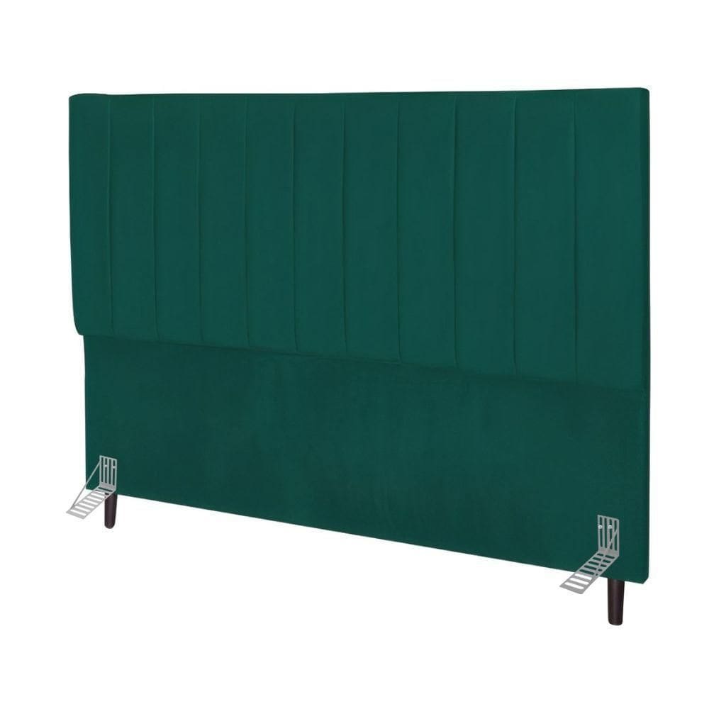 Cabeceira Cama 140 Cm Carla Suede Azul Tiffany E Frame