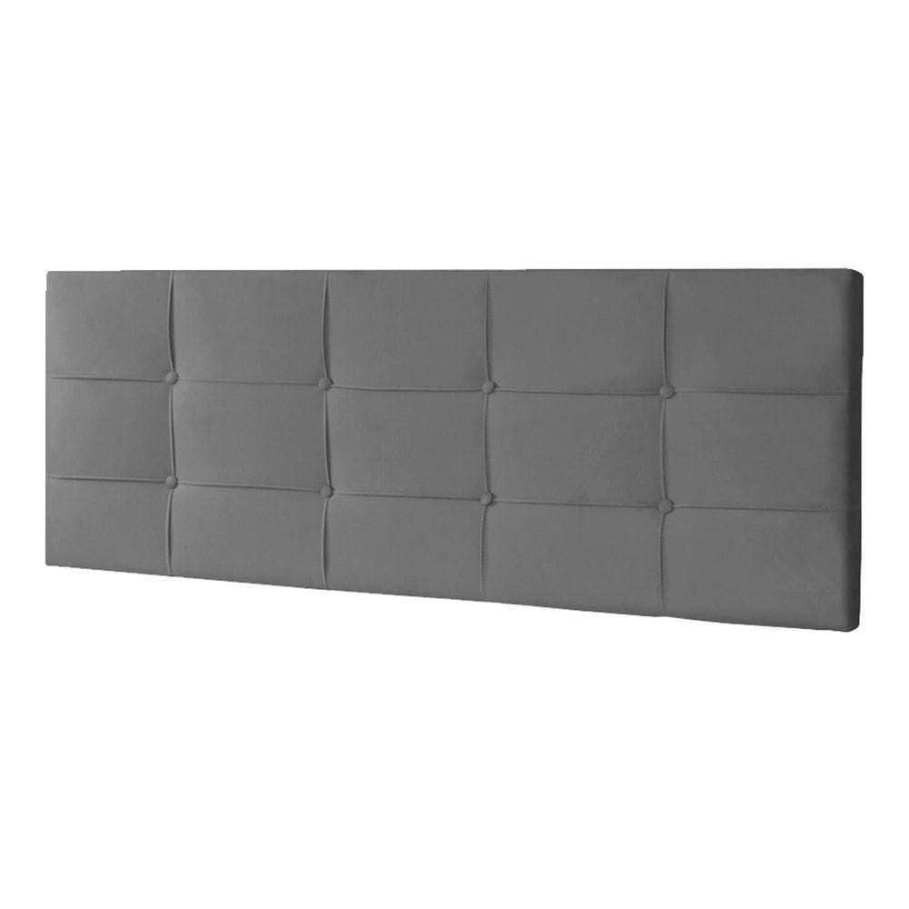 Cabeceira Painel King 1,95m Roma Suede Cinza