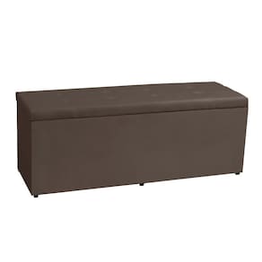 Calçadeira Recamier Baú Casal 1,40m Berlim Suede - Pallazio Cor Marrom