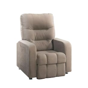 Poltrona Do Papai Reclinável Maldivas Suede Bege Marfim Star Confort Bege Marfim