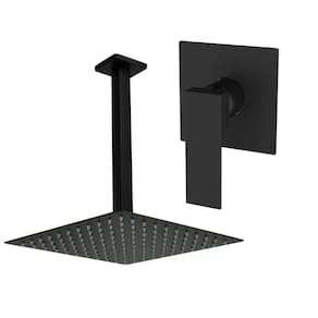 Kit Ducha 20x20 Slim De Teto +acab Monocomando Black Matte