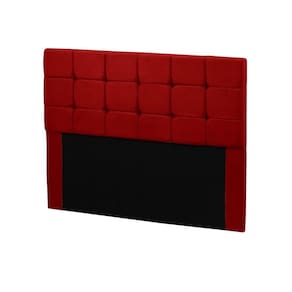 Cabeceira Julia Cama Box Casal 140cm Estofada Em Veludo Vermelho Star Confort Vermelho