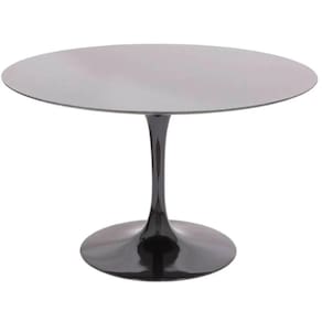 Mesa De Jantar Tulipa Saarinen Redonda 80 Cm Tampo Laqueado Cores Preto