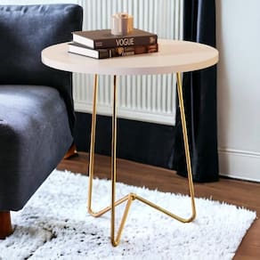 Mesa De Apoio Jb 8004 Pérola E Dourado Bechara