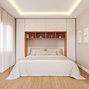 Guarda-roupa Modulado 6 Portas 6 Peças Hera Cabecasa Madeiramadeira Louro/Branco Geada/Cinza