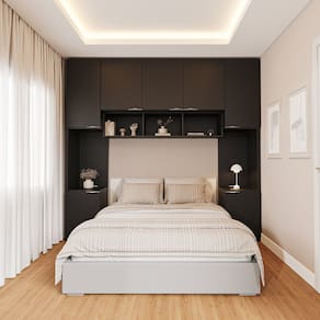 Guarda-roupa Modulado 7 Portas 4 Peças Hera Cabecasa Madeiramadeira Preto/Cinza