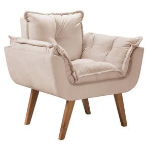 Poltrona Opalla 1 Lugar D Salla Suede Bege 1 Lugar Base Palito Imbuia D Salla