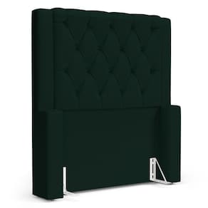 Cabeceira Atena Para Cama Box Solteiro 90cm Capitonê Com Frame Veludo Verde Escuro - Desk Design