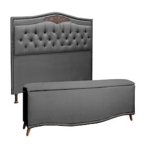 Cabeceira E Calçadeira Holanda 140cm Shop Das Cabeceiras Trovão