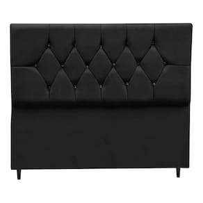 Cabeceira Cama Box King 195 Cm Geovana Suede Preto
