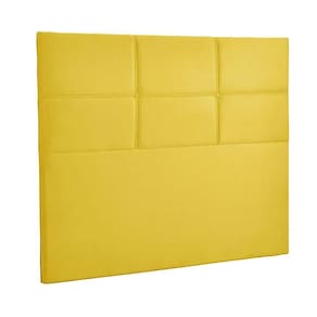 Cabeceira Estofada Milena 1,95 Veludo Star Confort Amarelo