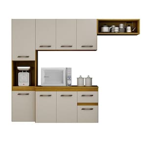 Cozinha Brisa 8 Portas 1 Gaveta Cinamomo/off White