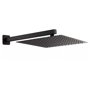 Ducha inox Quadrada Slim 25x25 c/braço de parede preto black